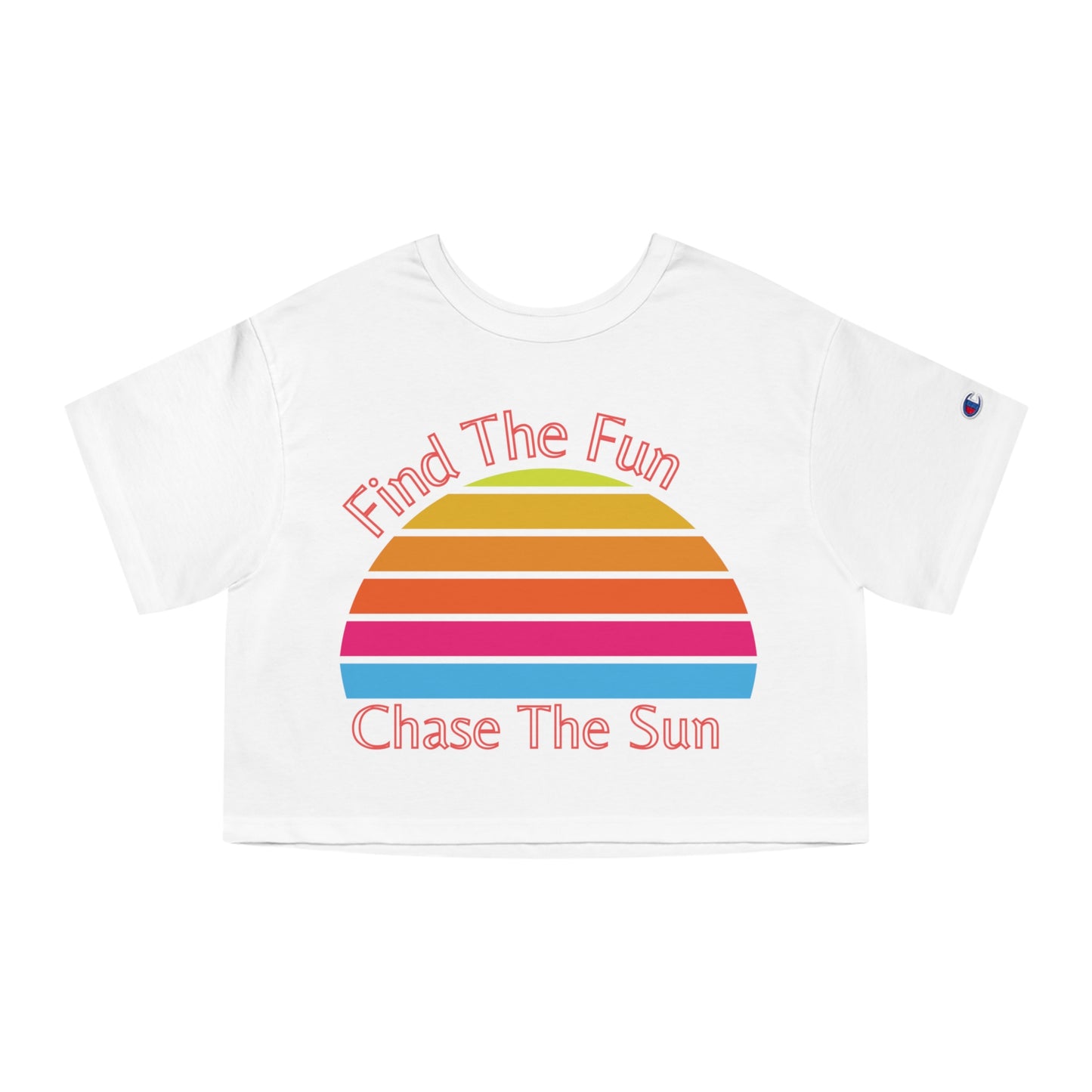 Retro Sun Rainbow Cropped T-Shirt