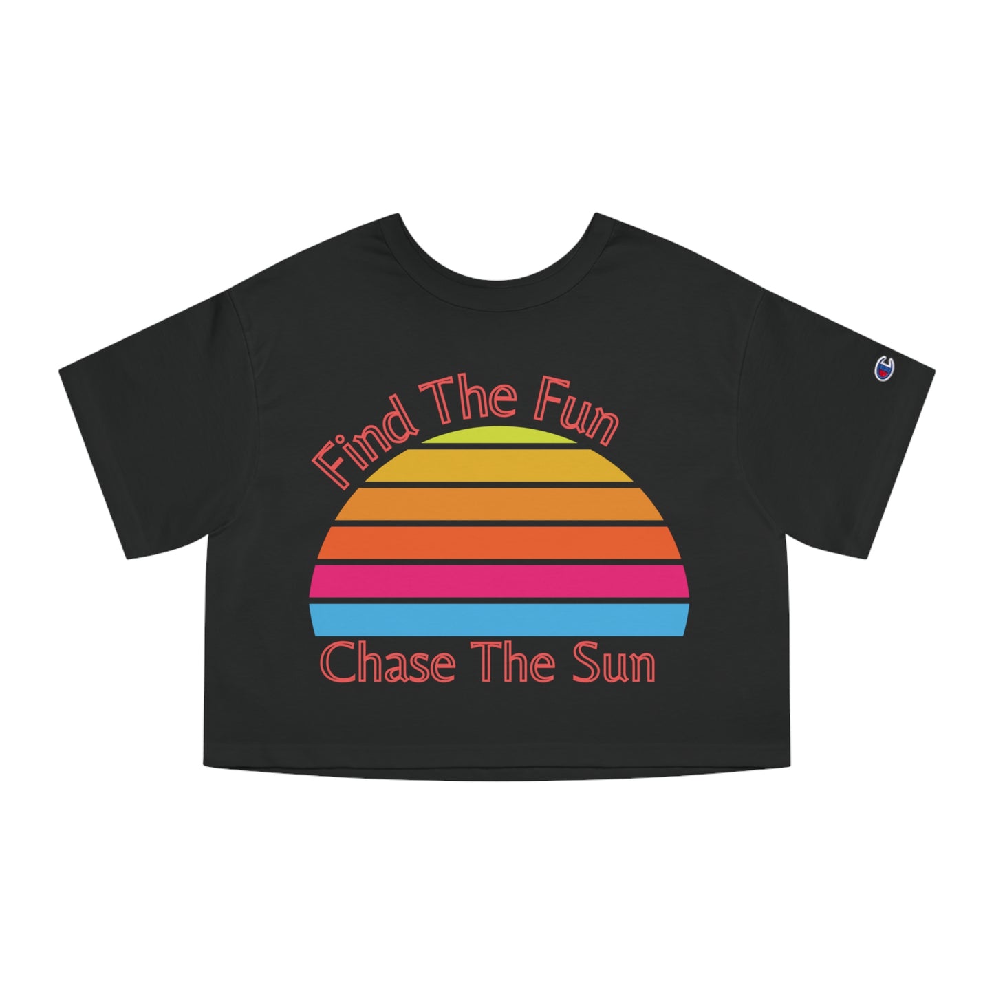 Retro Sun Rainbow Cropped T-Shirt