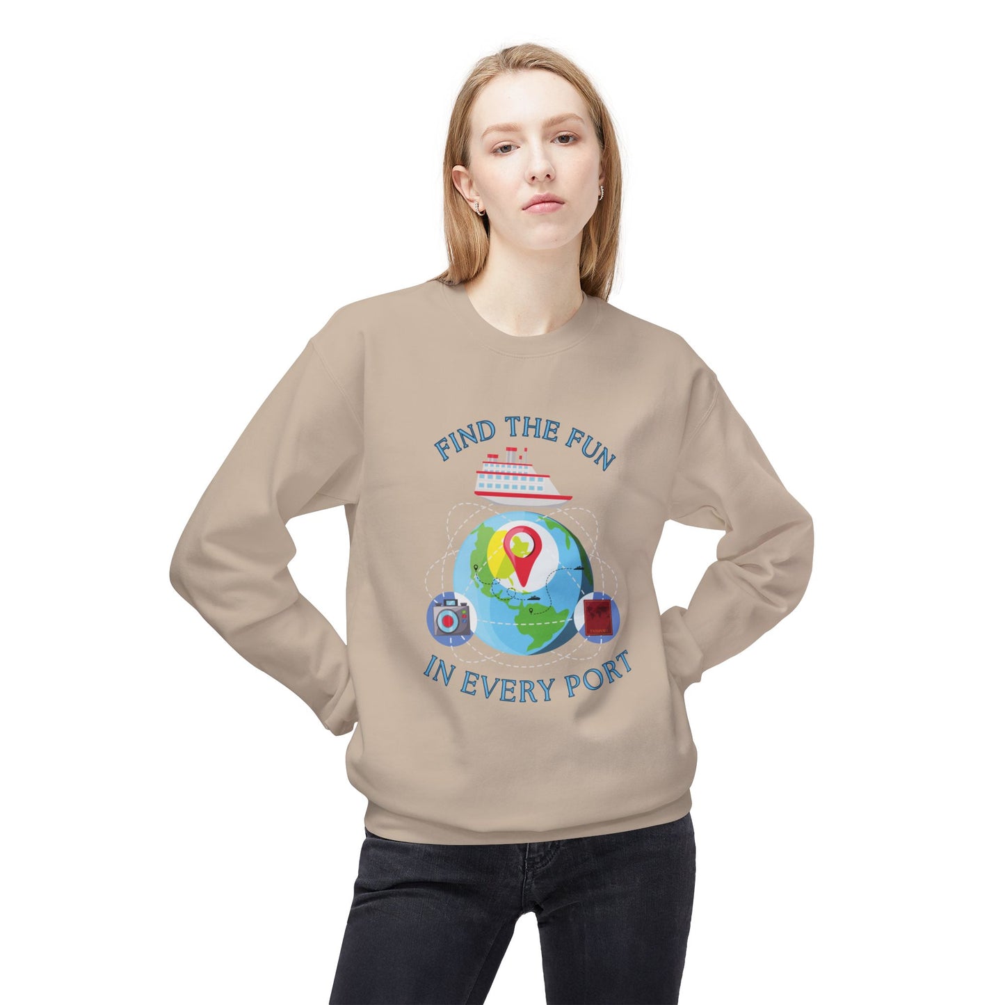 Travel Unisex Fleece Crewneck Sweatshirt