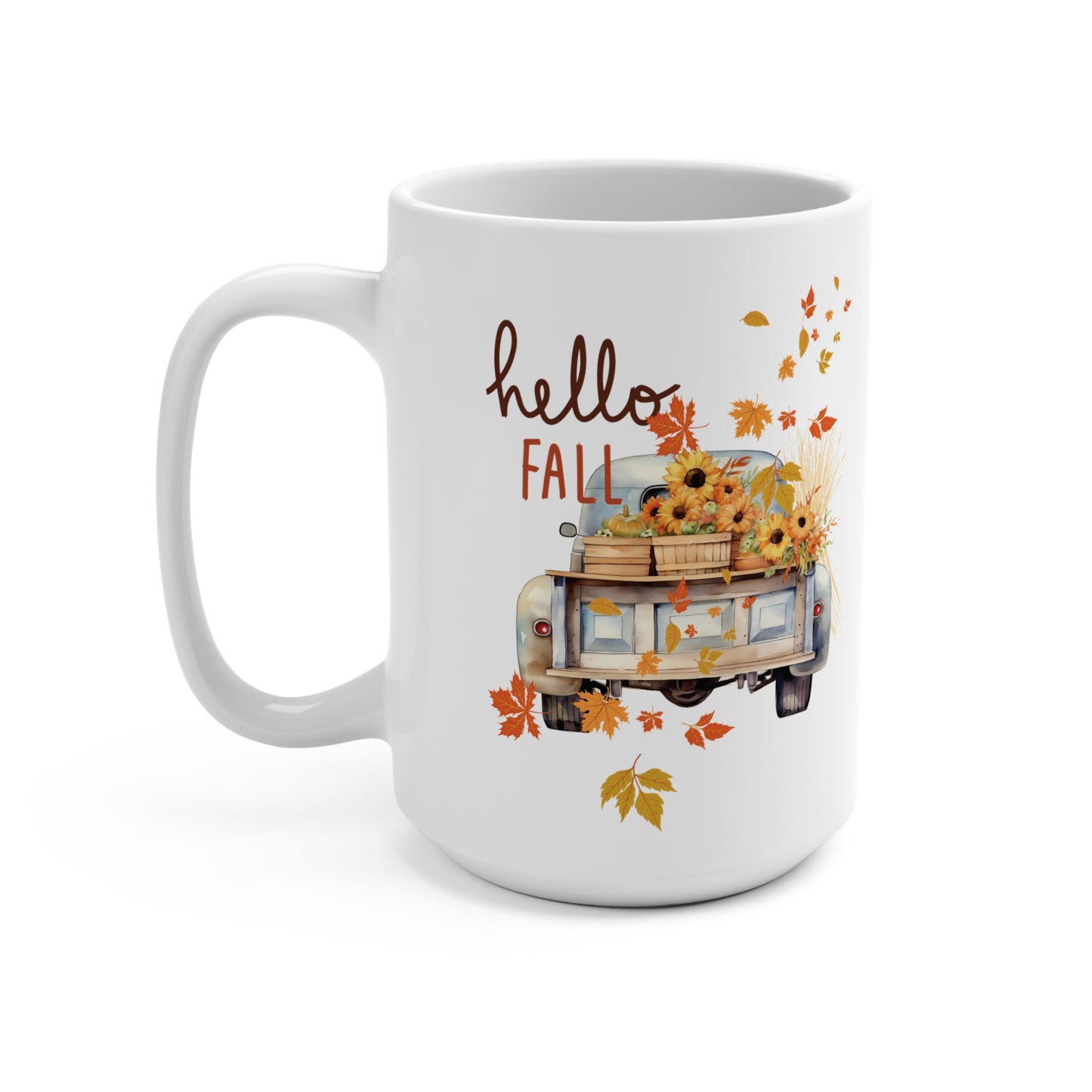 Fall Gift Mug 15oz, Hello Fall Mug, Fall Mug