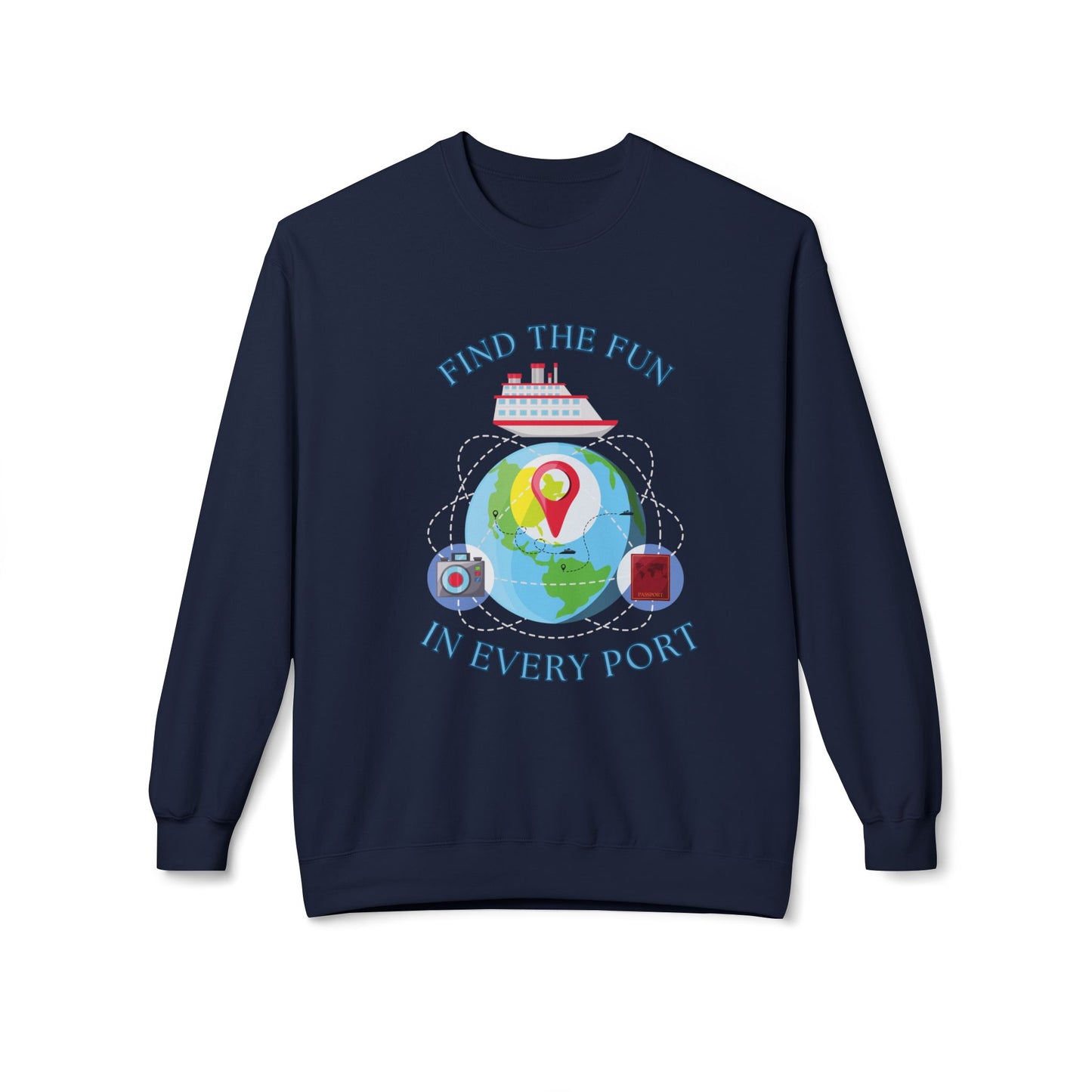 Travel Unisex Fleece Crewneck Sweatshirt