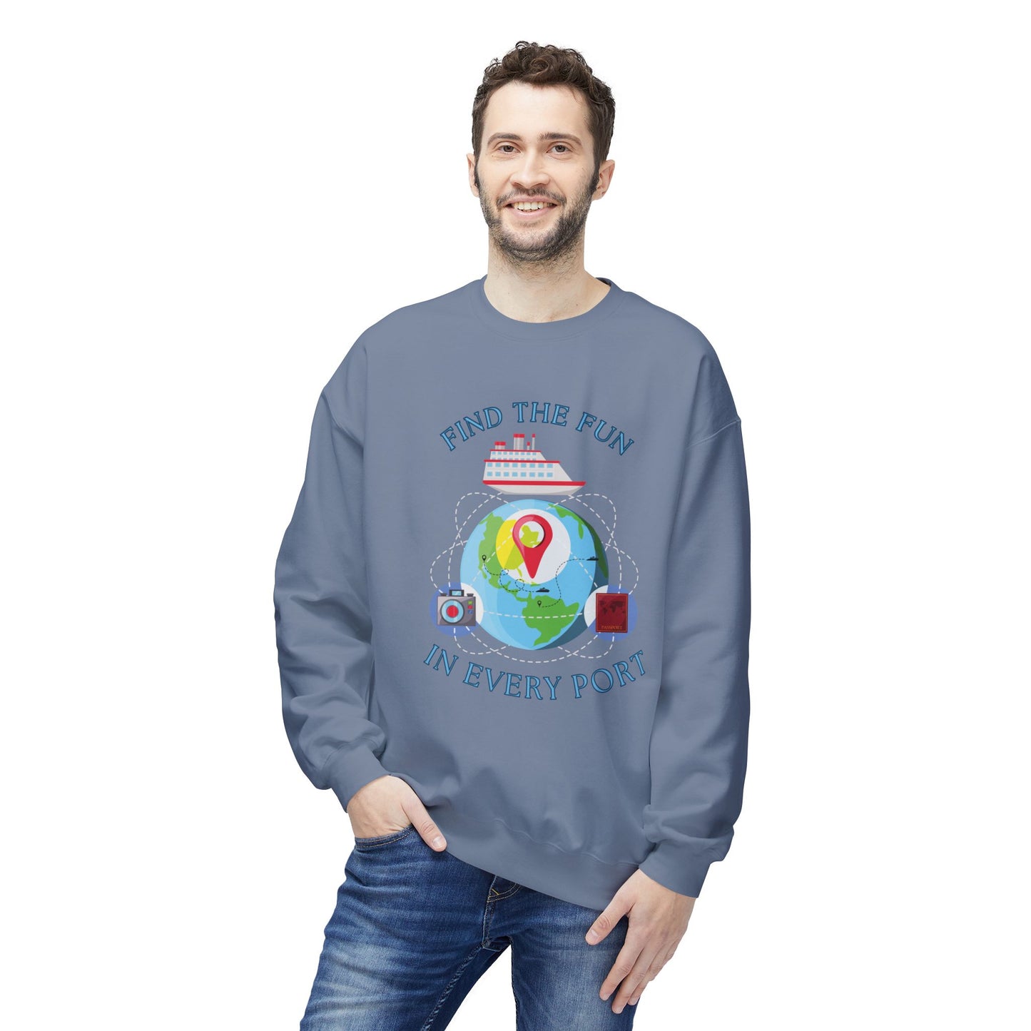 Travel Unisex Fleece Crewneck Sweatshirt