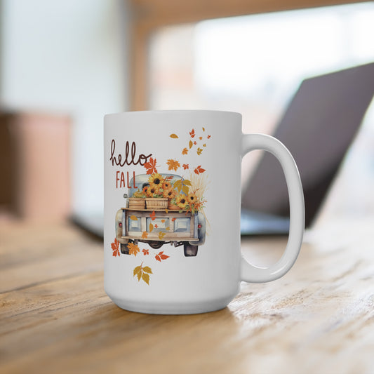 Fall Gift Mug 15oz, Hello Fall Mug, Fall Mug