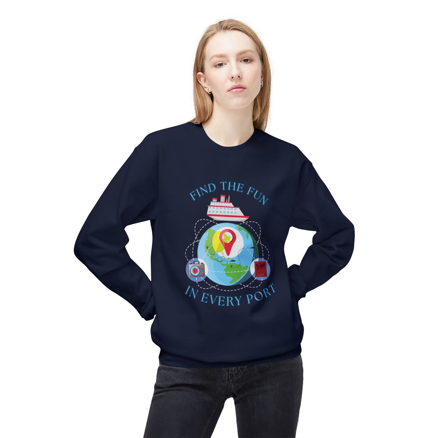 Travel Unisex Fleece Crewneck Sweatshirt