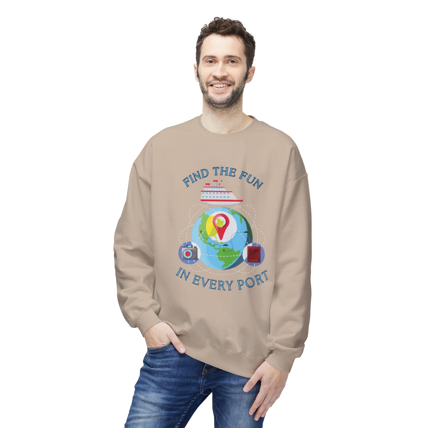 Travel Unisex Fleece Crewneck Sweatshirt