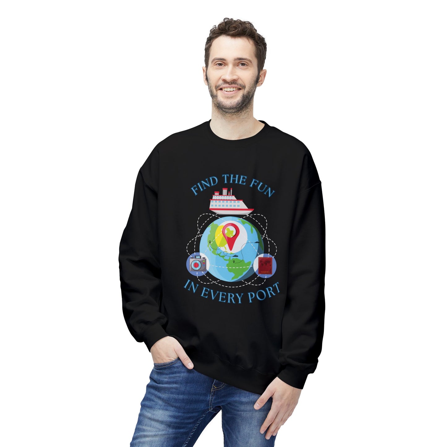 Travel Unisex Fleece Crewneck Sweatshirt