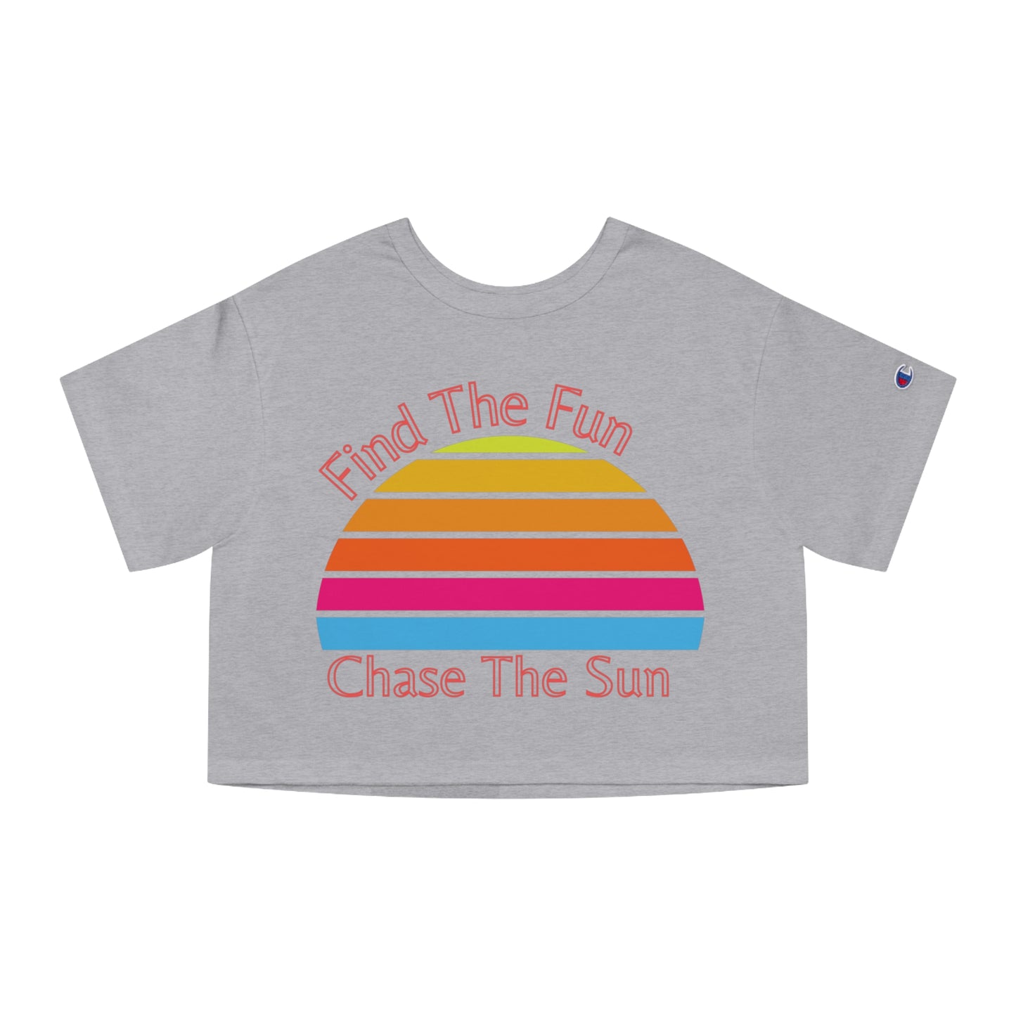 Retro Sun Rainbow Cropped T-Shirt