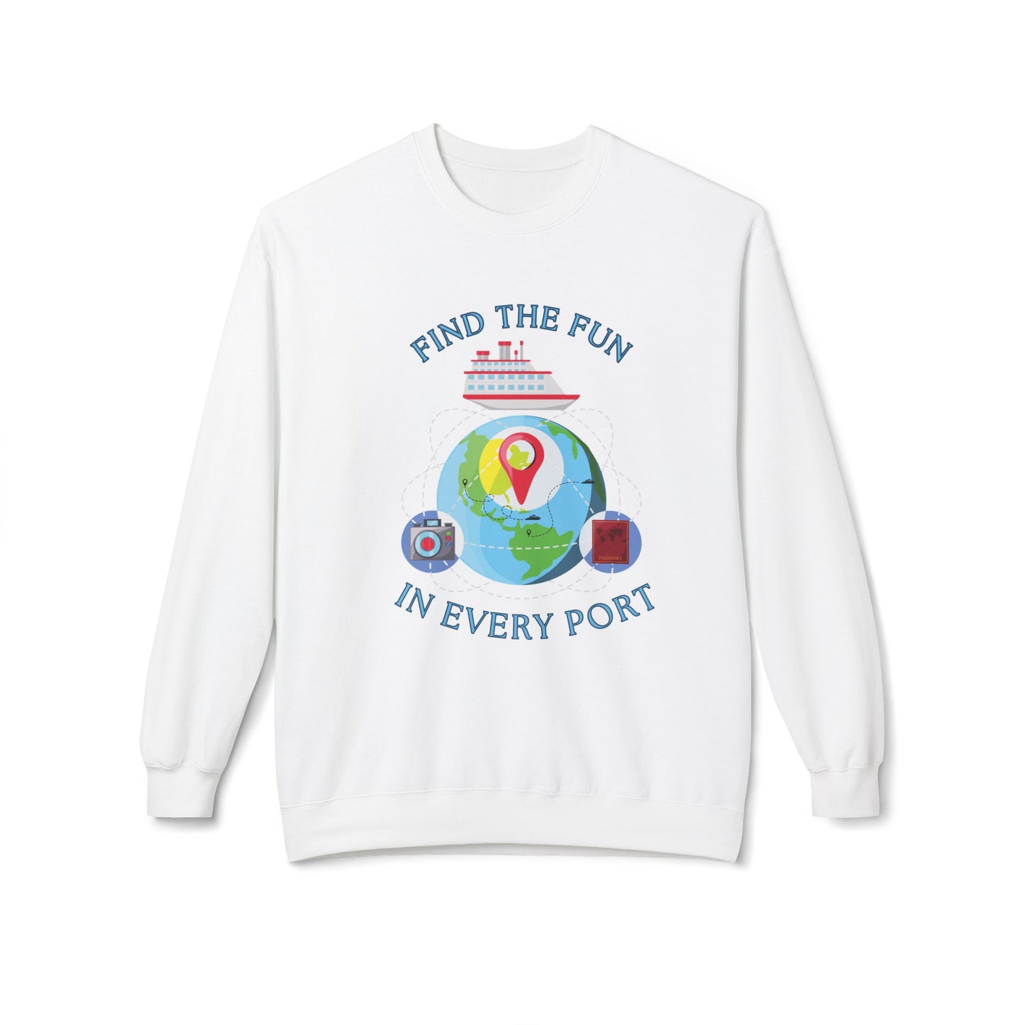 Travel Unisex Fleece Crewneck Sweatshirt