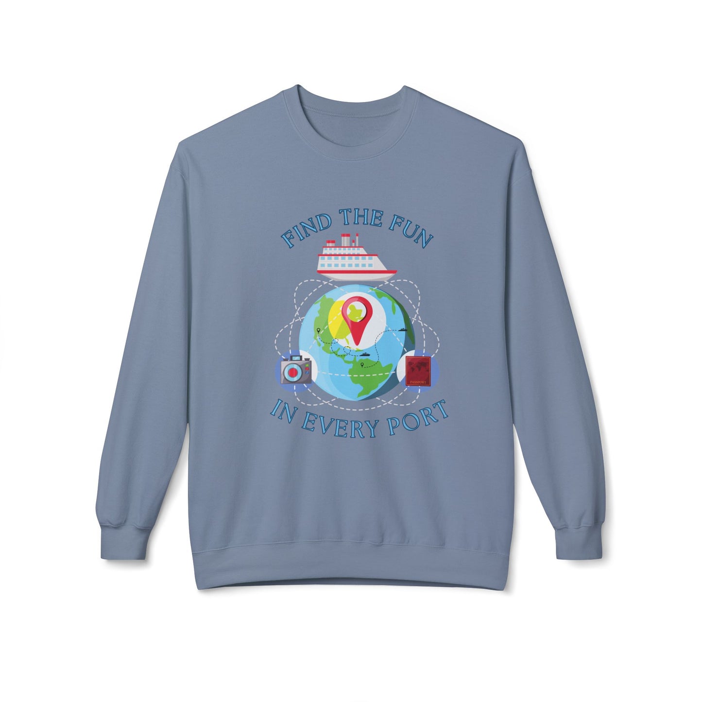 Travel Unisex Fleece Crewneck Sweatshirt