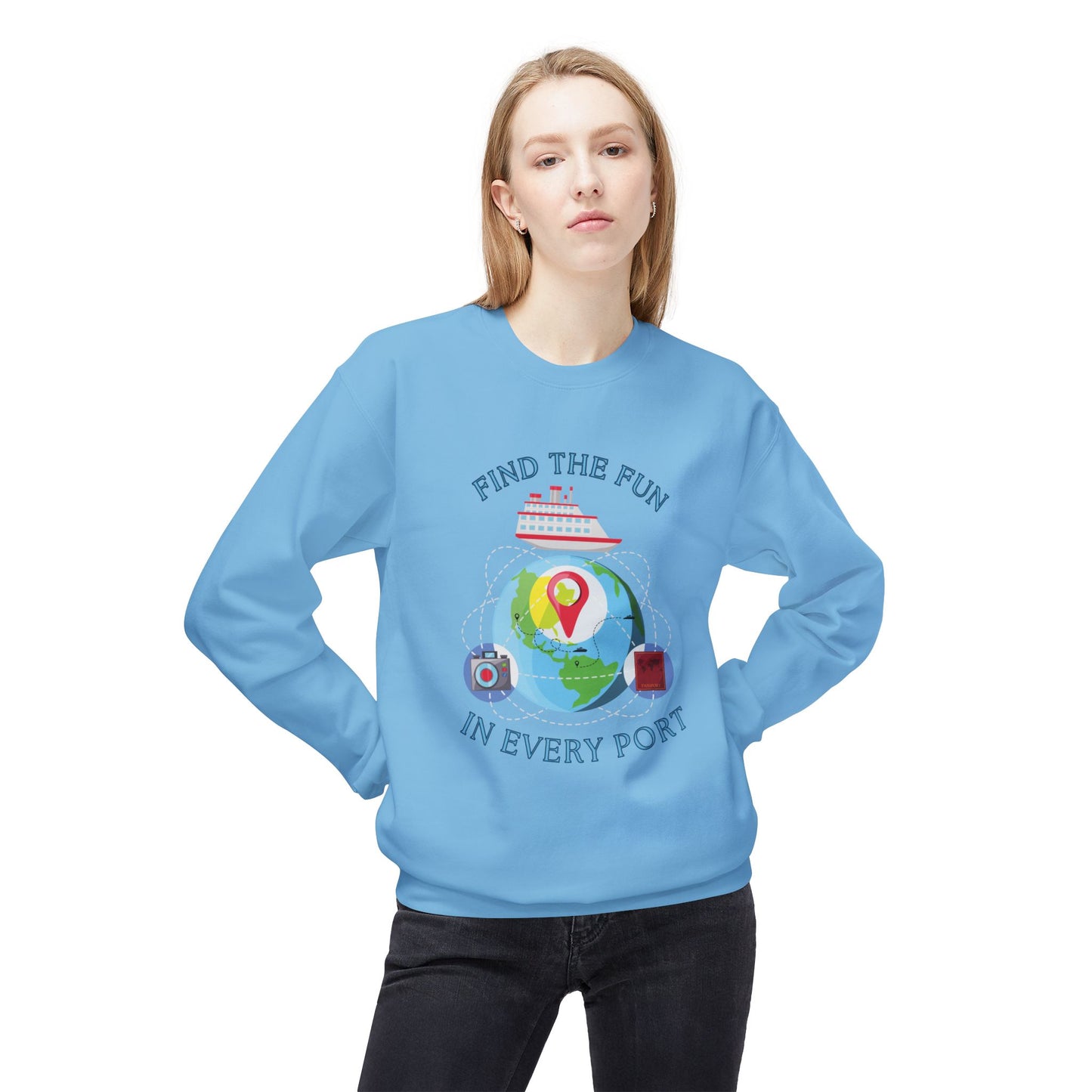 Travel Unisex Fleece Crewneck Sweatshirt