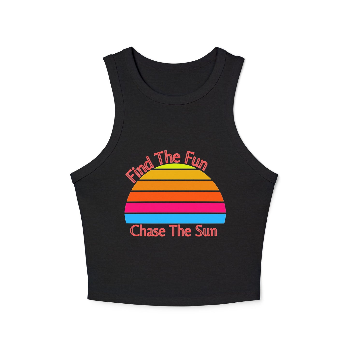 Women's Retro Sun Micro Rib Racer Tank Top