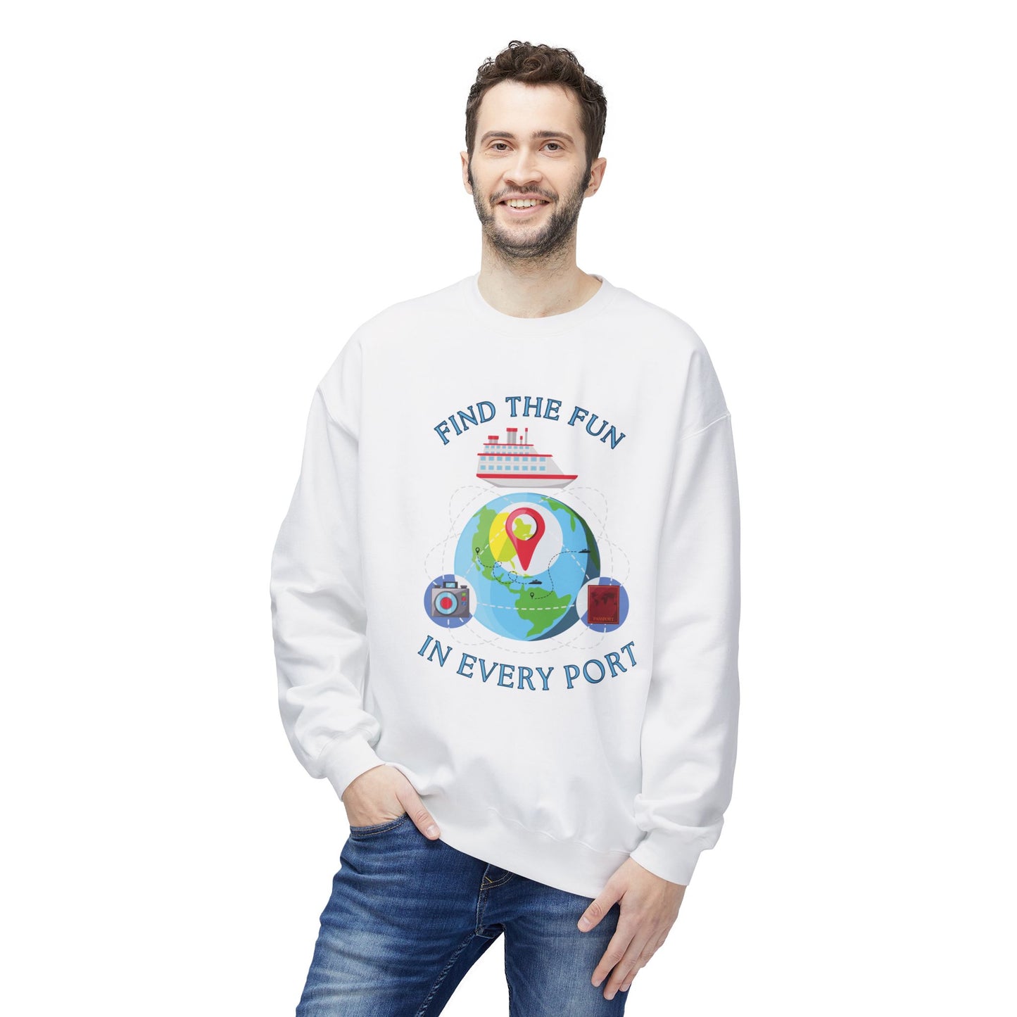 Travel Unisex Fleece Crewneck Sweatshirt