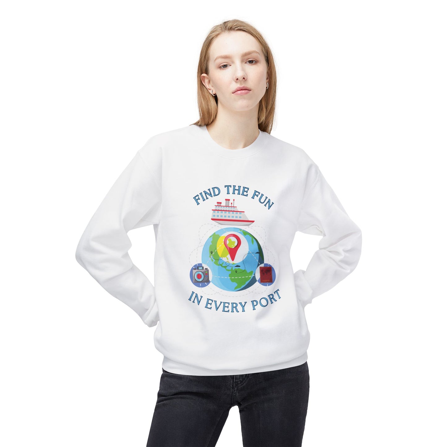 Travel Unisex Fleece Crewneck Sweatshirt