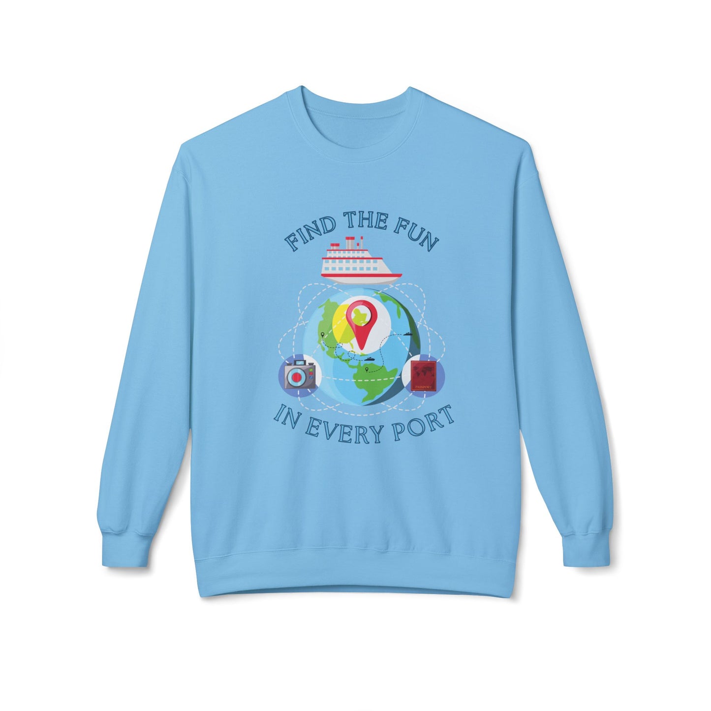 Travel Unisex Fleece Crewneck Sweatshirt