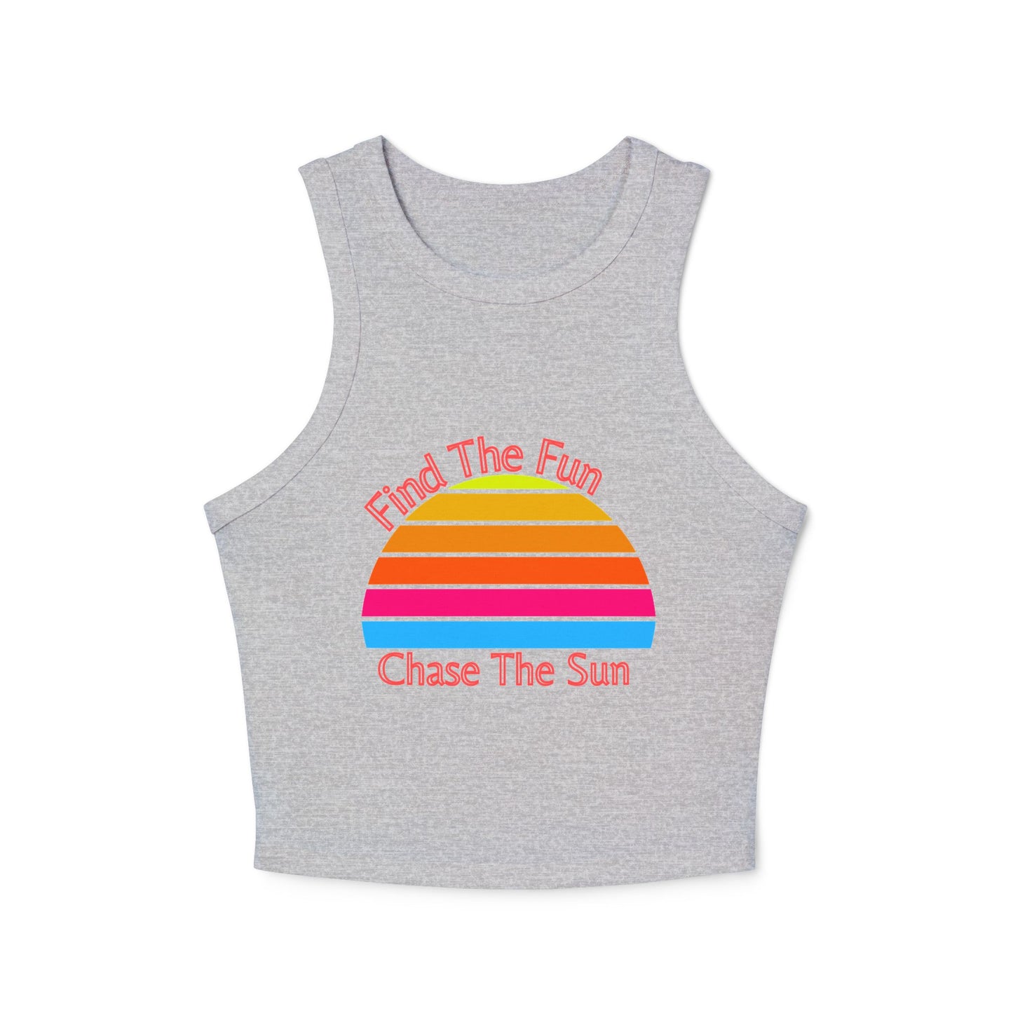 Women's Retro Sun Micro Rib Racer Tank Top