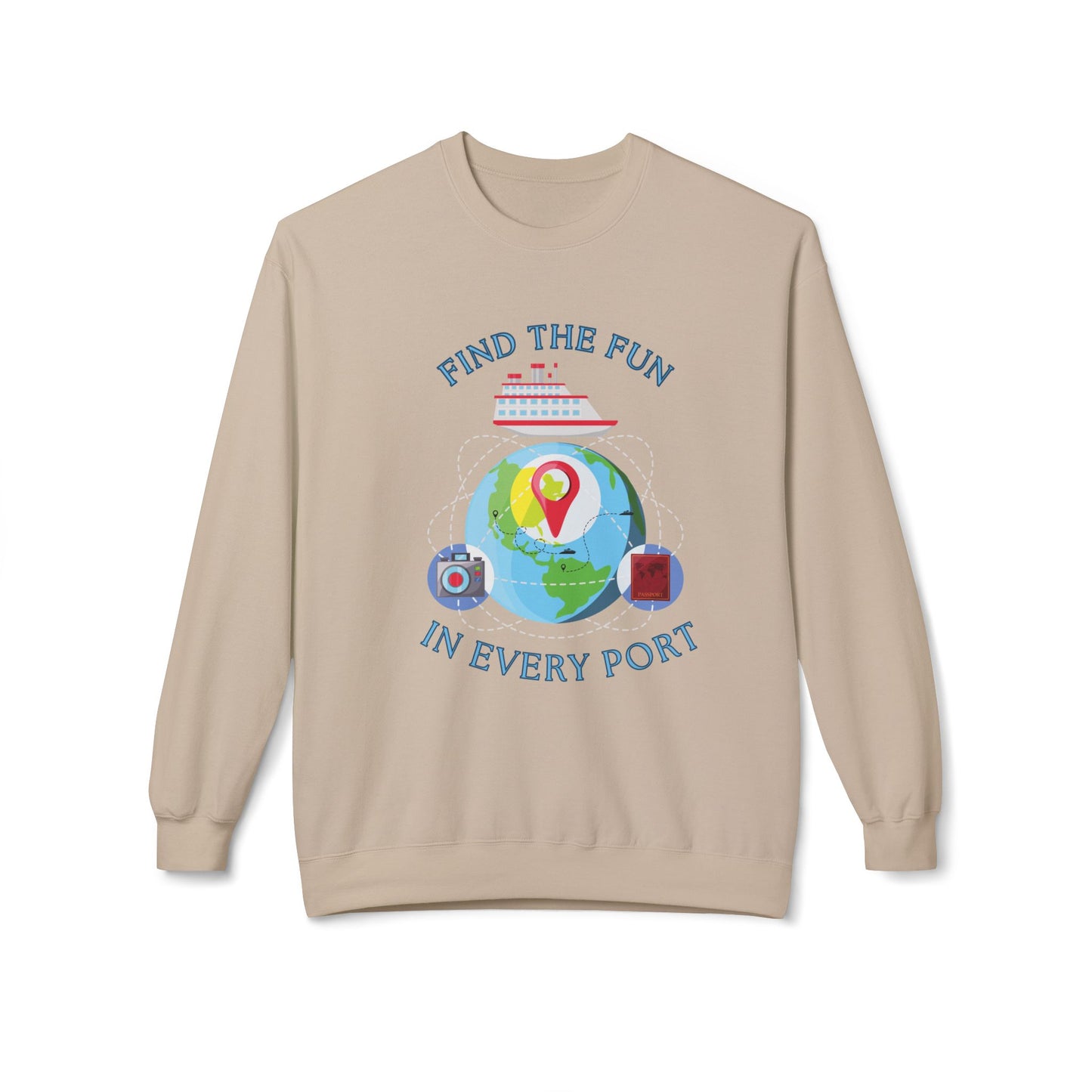 Travel Unisex Fleece Crewneck Sweatshirt