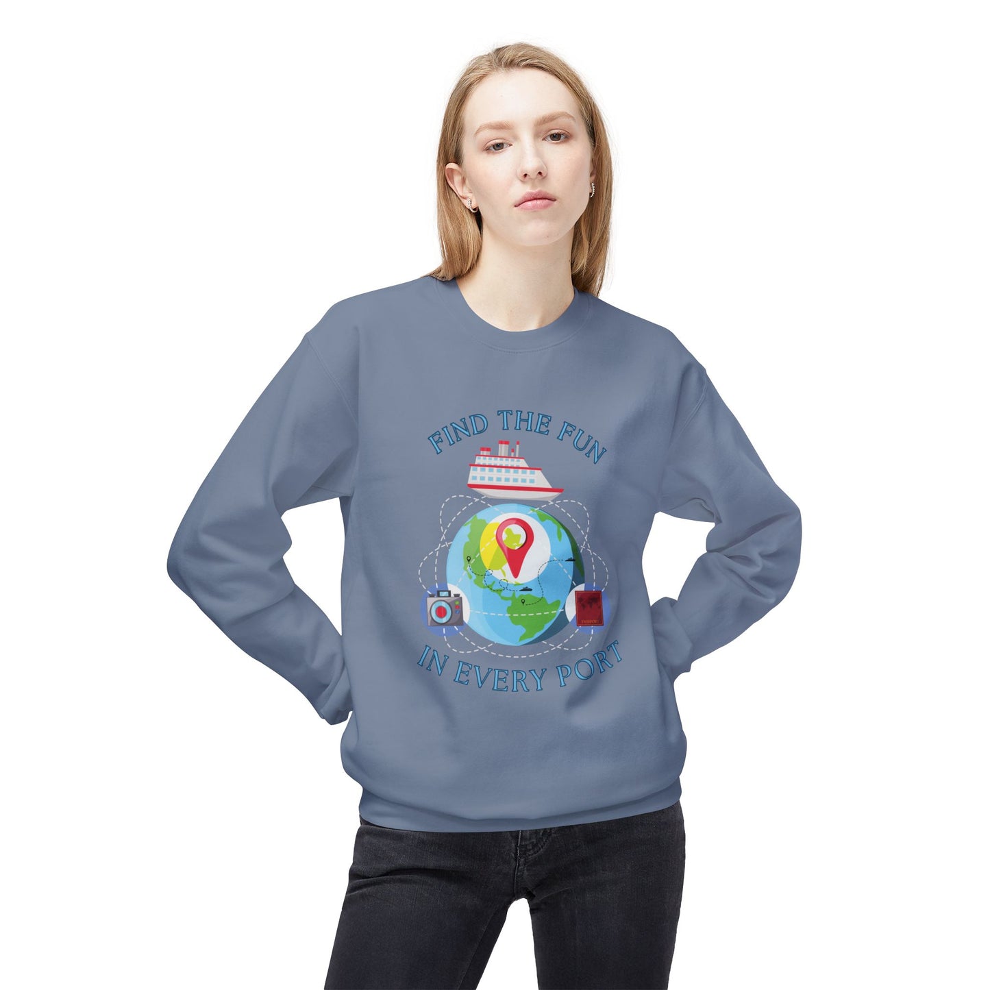 Travel Unisex Fleece Crewneck Sweatshirt