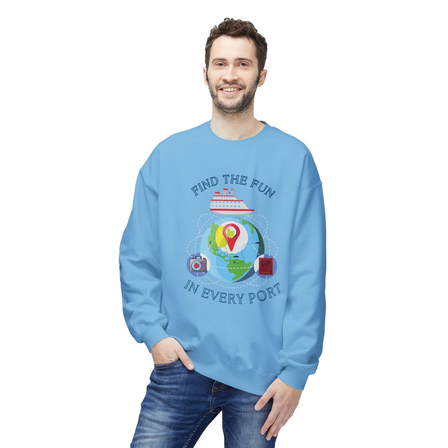 Travel Unisex Fleece Crewneck Sweatshirt